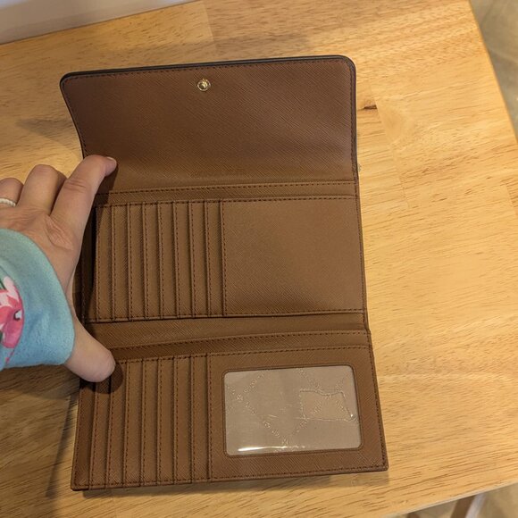 Michael Kors Large Trifold Leather/PVC Wallet-Brown - Picture 3 of 5